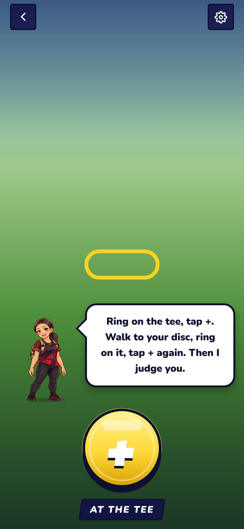 The yellow ring on the tee and the + button